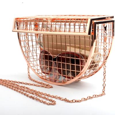 China High Quality Luxury Cavity Wholesale Metal Cage Clutch Evening Clutch Bag for sale