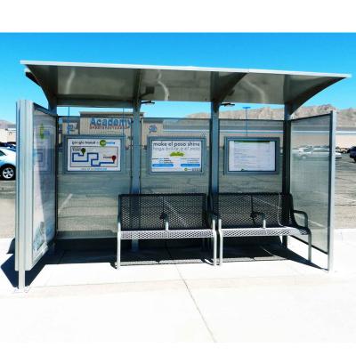 China Easy Station Street Outlet Outdoor Steel Bus Stop Light Box Assmebly Bus Stop Advertising Shelter for sale