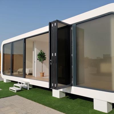 China A modern high quality prefab wooden pod container home bedroom living room wpc modern design model container house apple pod for sale