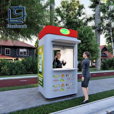 China Modern Prefab Kiosk Cabin Food Shop Mall Prefab Mobile Food Booth Cafe for sale