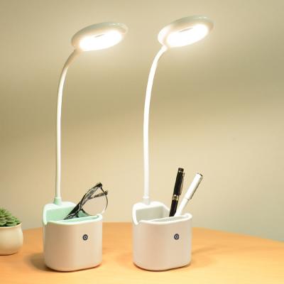 China Modern multifunctional pen holder table lamp touch switch dimming reading led table lamp for sale