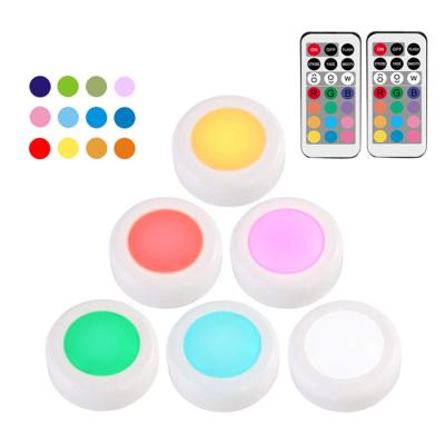 China Modern Warm RGB LED Puck Light Led Battery Operated Cabinet Lights for sale