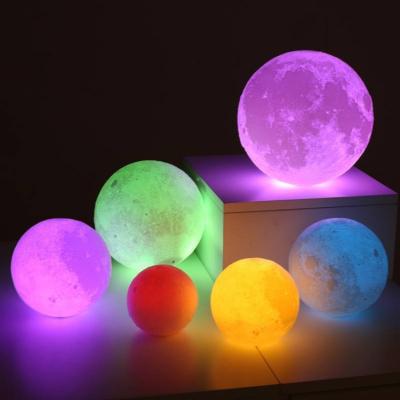 China Kids Modern Creative Gift RGB 16 Colors 3d Moon Remote Control Lamp for sale