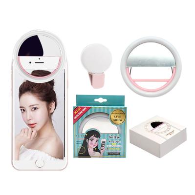 China Wholesale Hot Selling Portable Cell Phone Selfie Ring Light Cell Phone Selfie Sufficiency Light Battery for sale