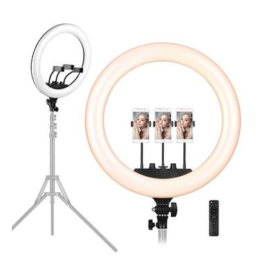 China High quality led live broadcast selfie ring light 18 inch for ring light photography streaming video tiktok with 3 phone clips for sale