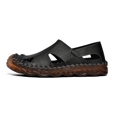 China Insulative Men's Fashion Casual Sandals Beach Shoes Soft Unique Genuine Leather Quick Drying Men Indoor Outdoor Slippers Sandal for sale