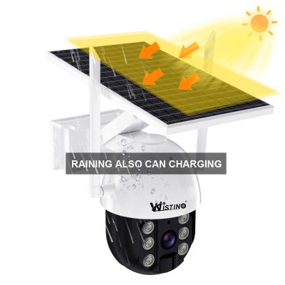 China Siren Wistino 5MP 4G Built-in Video Surveillance 96 Hours Continuous Recording CCTV Solar Camera Powered Surveillance for sale