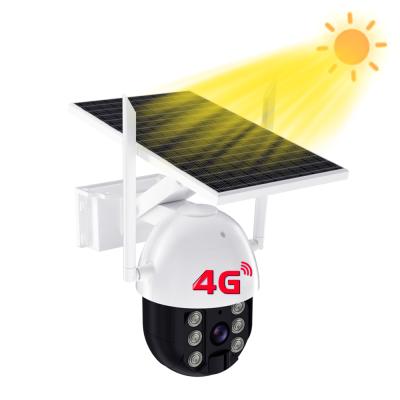 China Built-in 5MP Siren CCTV Camera Colorful Night Vision 24 Hours Recording Sim Card Ip Outdoor Solar 4G PTZ Continuous CCTV Camera for sale