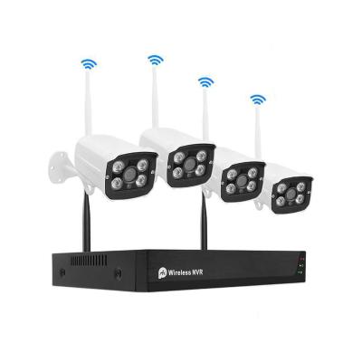 China 1080P WiFi System Built-in Camera CCTV Siren 4CH WiFi IP Camera Nvr Kit Wireless Nvr Kit for sale