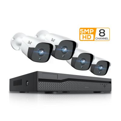 China NIGHT VISION Home Security HD 5MP POE CCTV Camera System 8 Channel Video NVR Kit with 4 Camera for sale