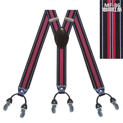 China Men's Metal Clips Metal Clips Buckle Y Removable Casual Heavy Duty Double Six Back Teeth Suspenders 6678 for sale
