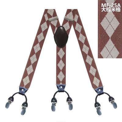 China good quality men's elastic PU leather adjustable adult ties formal dress Y shape 6 strong metal clasps 2202172 for sale