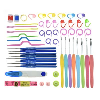 China crochet hook set DIY knitting tools colorful crochet kit boxed set 2202171 for sale