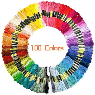 China Handmade High Tenacity Cross Stitch Wiring Embroidery Thread DIY Kit Weaving Children Student Workshop Colorful Polyester Cotton Thread for sale