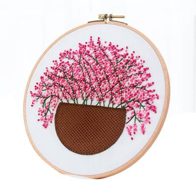 China China Handcraft Floral Embroidery Kits Manufacturer Handmade Wall Art Home Decoration Flower DIY Needlework Cross Stitch Gift From Factory for sale