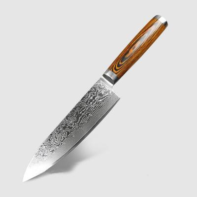 China Sustainable Hot Selling Top Quality AUS10 7 Inch Damascus Knife Steel for sale