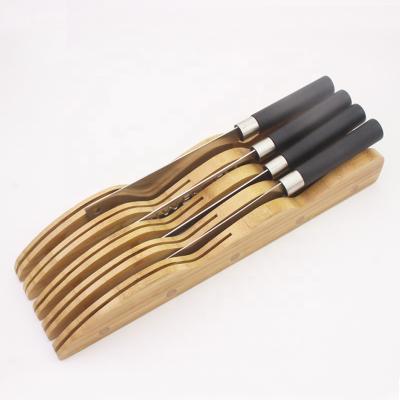 China High Quality Sustainable Storage Drawer Universal Bamboo Knife Holder Knife Block for sale