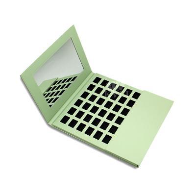 China Recyclable no logo label foldable eyeshadow empty box customized deposit 40 color eyeshadow palette flat verpackung for sale