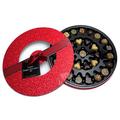 China Handmade Luxury Round Paper Window Chocolate Gift Box Recycle Material Pick Box For Chocolate Products for sale