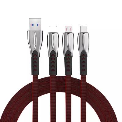 China Etc.electronic mobile phone product factory customized 3-in-1 charging USB data cable for sale