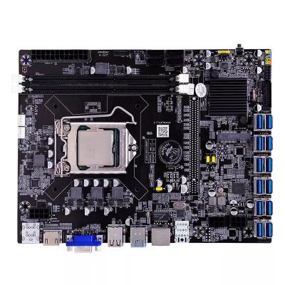 China B75USB-BTC V1.2 12GPU Server/Workstation Motherboard Kit with 64G CPU 64G Memory LGA 1151 16x VER009S PCIE Riser Graphics Card Slots G4400 for sale