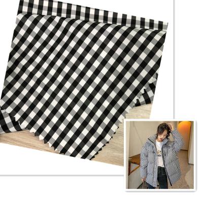 China Breathable High Quality 100% Polyester Yarn-Dyed Plaid 75D*75D Memory Fabric For Down Coat And Jacket for sale