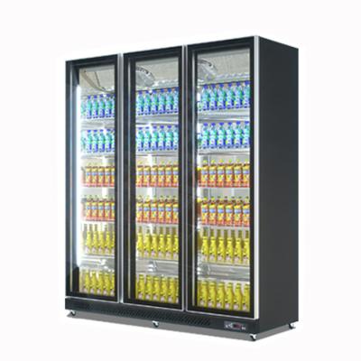 China Single-Temperature Beer Cooler Straight Glass Door Cold Drinks Display Fridge with LED Light for sale