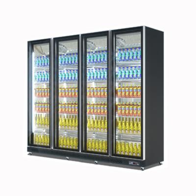 China Single-Temperature Commercial 4 Doors Glass Cooler Upright Beverage Showcase Beer Cooler for sale