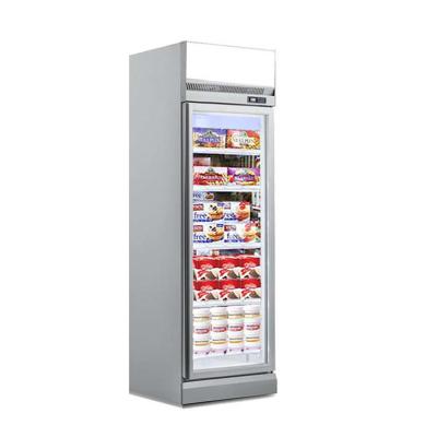 China Single-temperature Upright Glass Door Refrigerator Display Freezer Deep Freezer for sale