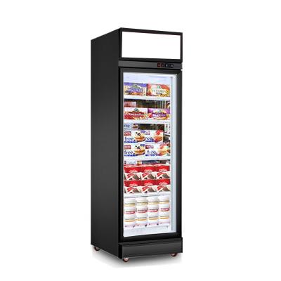 China Single-Temperature Supermarket Equipments Meat Display Upright Glass Door Chiller Freezer With Glass Door for sale