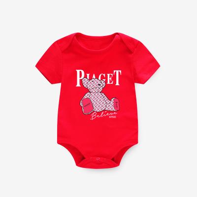 China Hot Sale Amazon Anti-wrinkle Infant Clothing Baby Unisex Custom Logo Cotton Jumpsuit for sale