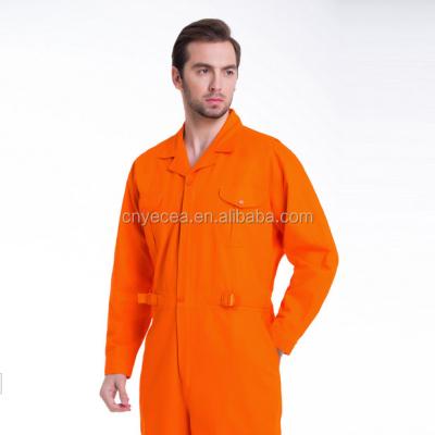 China Other Comfortable 100%cotton Mens Orange Work Coveralls Uniform for sale