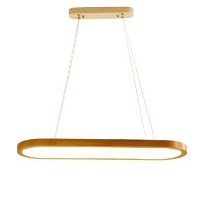 China 12W modern decorative modern ring deco porcelain wood kitchen living room led pendant light commercial linear indoor office ceiling light for sale