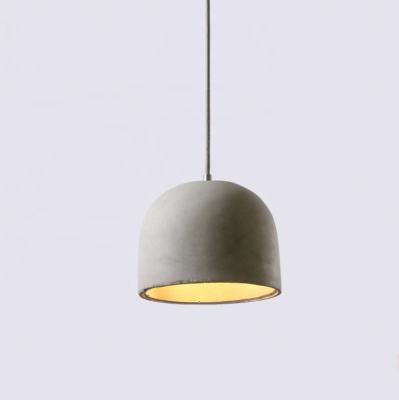 China Modern Decorative Round Cement Kitchen Island Light Indoor Rustic Concrete Art Black Industrial Concrete Art Hanging Pendant Lamp New for sale