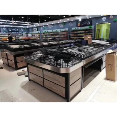 China Supermaerket Customized Supermarket Customized Outdoor Stainless Steel Vegetable And Fruit Shelf Display Ground for sale