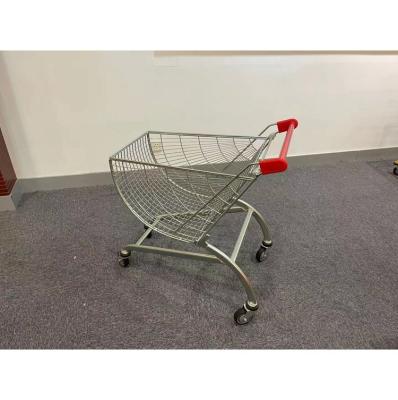 China Antirust European Metal Four Wheels Supermarket Hand Trolley Shopping Trolley for sale