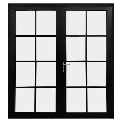 China LVDUN Aluminum Swing Entry Door with Triple Double Glazing Glass with German Hardware and Frosted Glass Single Doors for sale