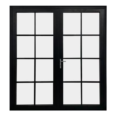 China Heat Insulation LVDUN Aluminum Thermal Break Security Tempered French Door for sale