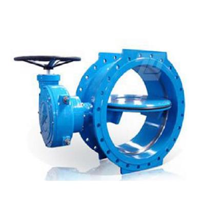 China General Valve Manufacturing Handle Gearbox Actuated Flanged Double Eccentric Butterfly Valve for sale