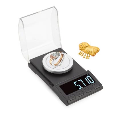 China With Jewelry Diamond Scale Portable Mini Size Digital Scale Tray 0.001g LCD Weight Milligram Pocket Scale Plug In Power Supply Mixed Group for sale