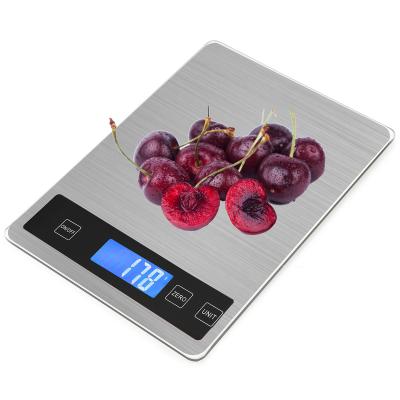 China High Quality 10kg 15kg Weight Measuring Tempered Glass+Stainless Steel Food Kitchen Scale Model 828 Smart Digital USB Cable for sale