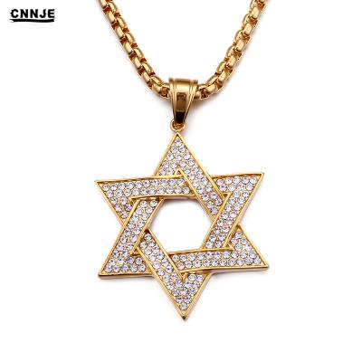 China Wholesale Stainless Steel Yellow Gold Plated Zircon Stone Necklace Men Jewelry Pendant Accessories for sale