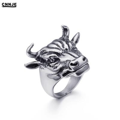 China 316L Stainless Steel Bull Ring Jewelry Stainless Steel Mens Vintage Gothic Accessories for sale