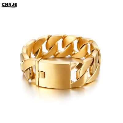 China Luxury Gold Stainless Steel Thick Cuff Bangle Custom Bangle Jewelry for sale