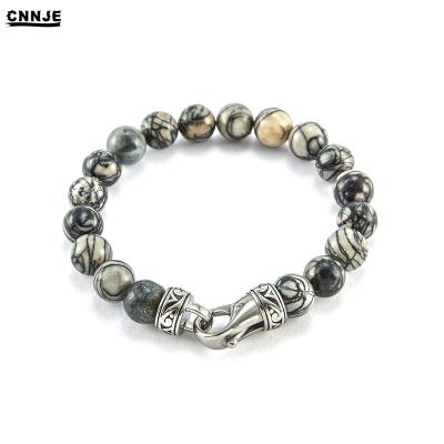 China 2020 Customized Natural Stone Charm Bead Bracelet Elastic Rope Bracelets Charm Jewelry For Men for sale