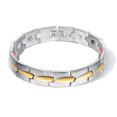 China Fashion New Arrival Silver Plated Men 4 In 1 Magnetic Element Germanium Bracelet Guangzhou Jewelry for sale