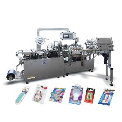 China Food DPP 350 500 Flat Plate Battery Automatic Instant Candle Birthday USB Blister Card Cosmetic Packing Machine For Retail Product for sale