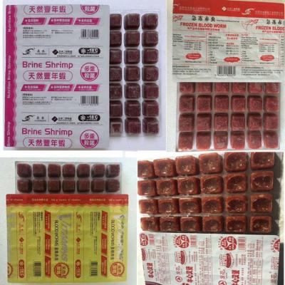 China Best Selling Food Blister Packing Machine for Ice Fish Food Red Worms Baby Shrimp for sale