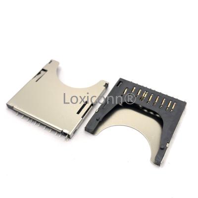 China Micro PCB Micro Chip Card Connector Push Push SD Memory Card Connector for sale