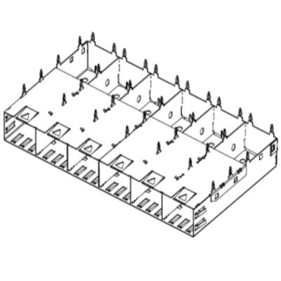 China High Quality PCB 1*6 SFP Module 1-by-6 SFP Cage Single Drive SFP Transceiver for sale